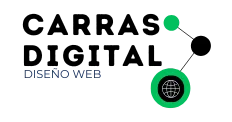 Logotipo de agencia de diseño web con nombre en tipografía negra y elementos gráficos verdes y negros